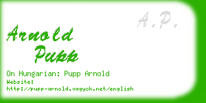arnold pupp business card